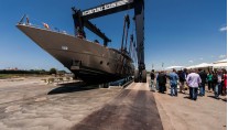 Canados 120 motor yacht Far Away at launch Photo Credit AB Photodesign